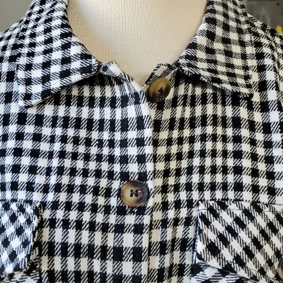 NWT, Pinkmarket black and white CLASSIC plaid. Button down shirt. SIZE L… - Picture 2 of 10
